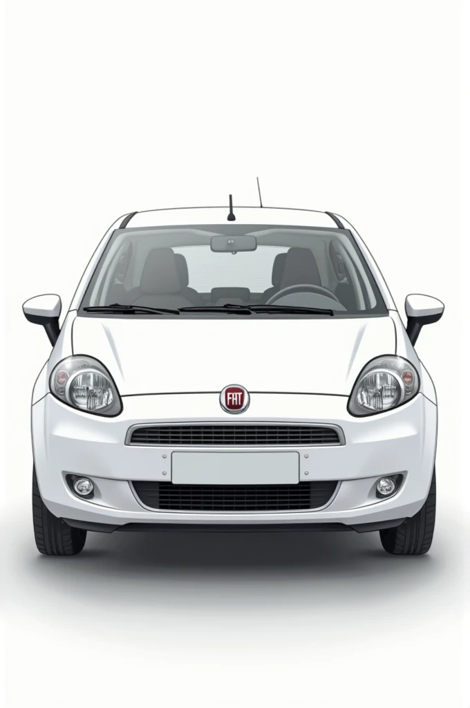 White Fiat Bravo 2013 car from the front in illustration 