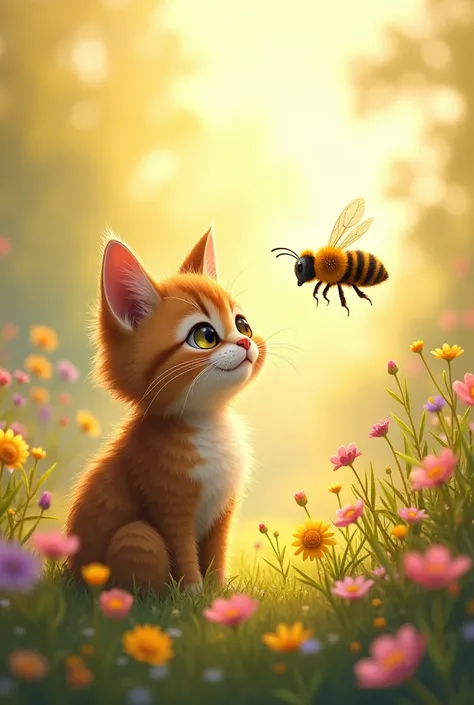 Cat and bee