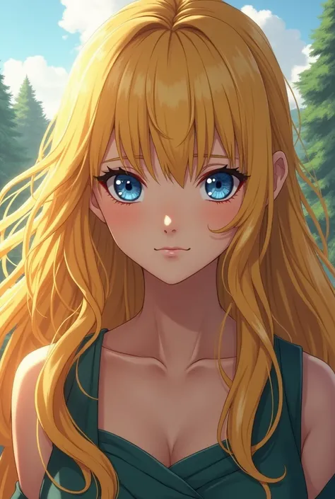 Kushina uzumaki extremely blonde version! But I want her with blue eyes with bangs long hair 