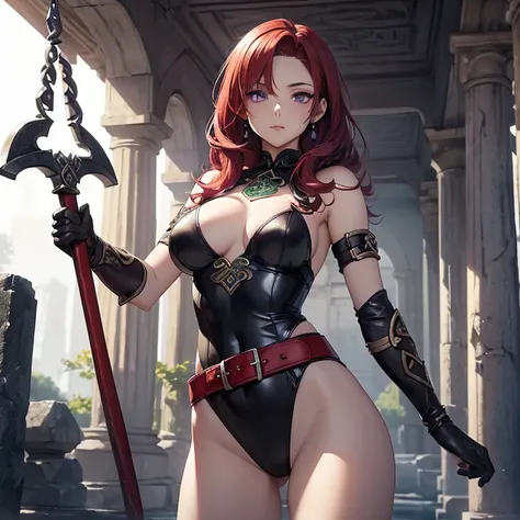 Masterpiece, absurdres, high fantasy artwork, best high quality image, carefuly detailed, very detailed features and textures, anime style, epic, solo character.
{{(A 14-years-old barbarian girl:(messed short-medium scarlet-red hair, purple eyes with black...