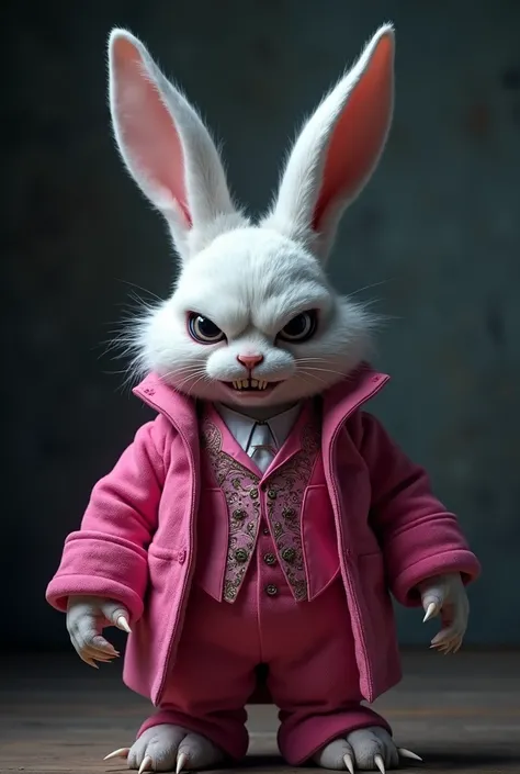 Sinister Adult Bunny, dressed in pink 