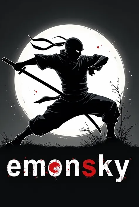 Make me a cool ninja logo that says EmonSky For my YouTube