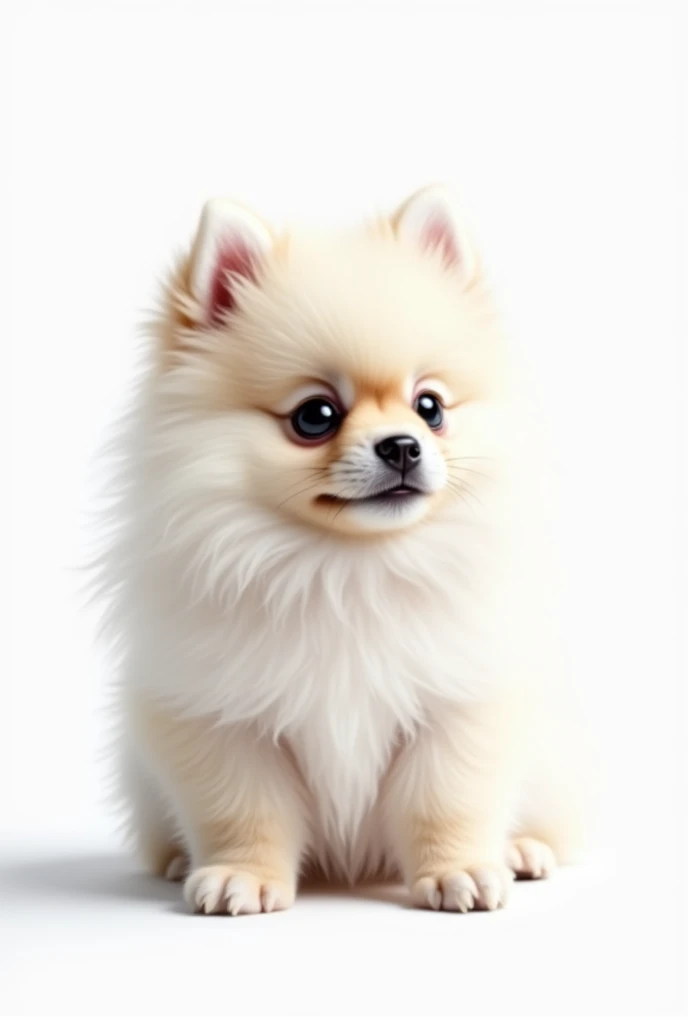 high resolution、Attention to detail、Pomeranian、puppy、White background、１Animals