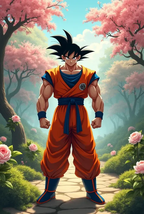 Goku in the Camelia garden 