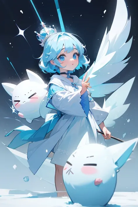 One Girl　Princess of the Spirit　Ice and snow　Girl　cute　Odd Eye　I love my animal companions