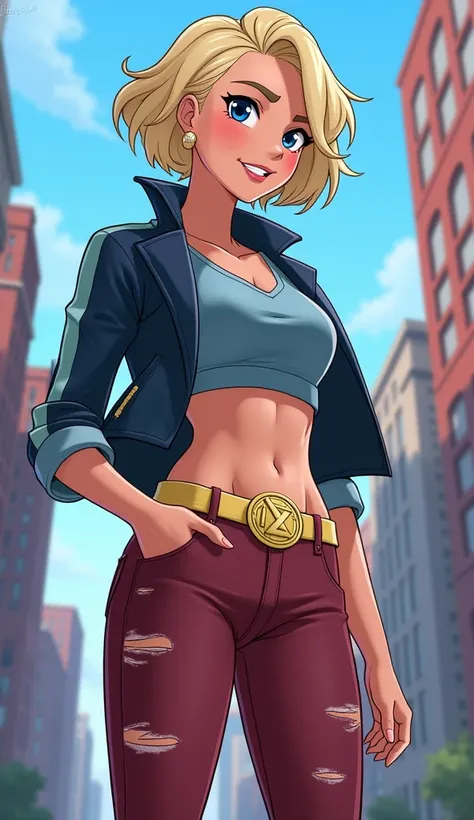 ((Kara from DC Super Hero Girls 2019)), short blonde hair, Kara is an attractive, fair-skinned teenage Kryptonian with a muscular-yet-curvaceous figure, and short blonde hair with paler-colored streaks, cut into a messily  -styled bob cut with an undercut ...