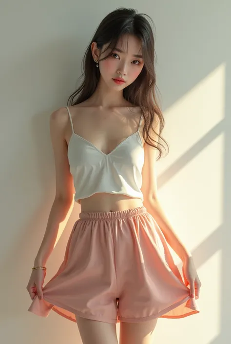 Korean girl lifting skirt 