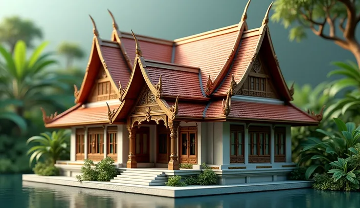 Two-storey Thai-style house model