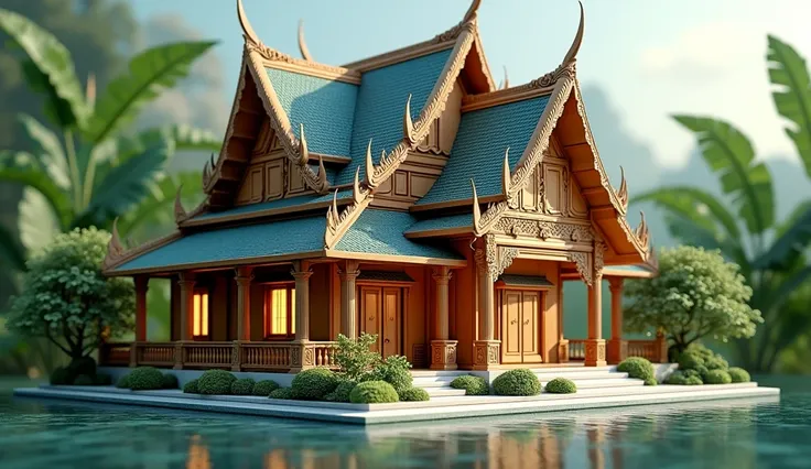 Two-storey Thai-style house model