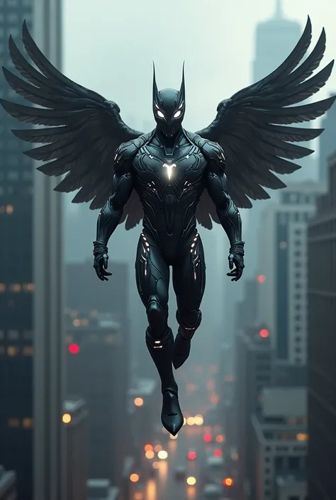 black superhero costume based on falcon
