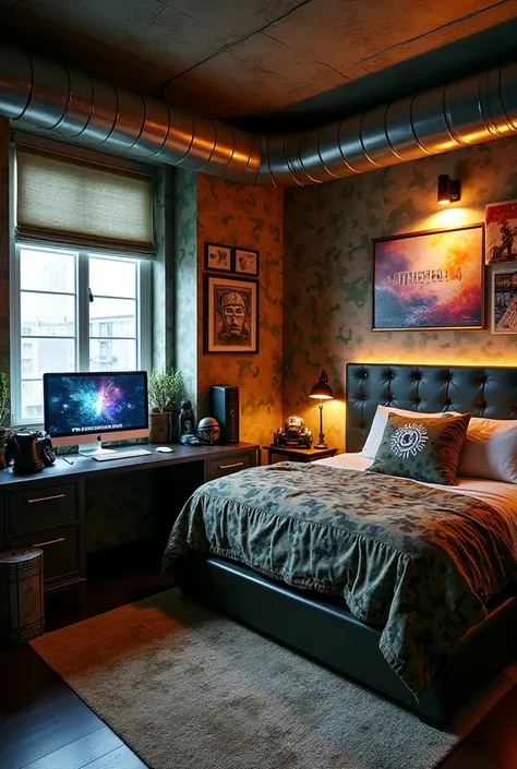 Bedroom decorated in the theme of the game Battlefield 4