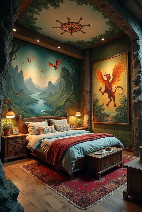 Bedroom decorated in the theme of the game Monster hunt