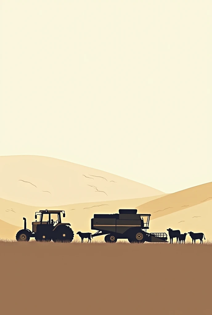 Minimalist LinkedIn Wallpaper Related to Agribusiness. Place agricultural machinery and farm animals