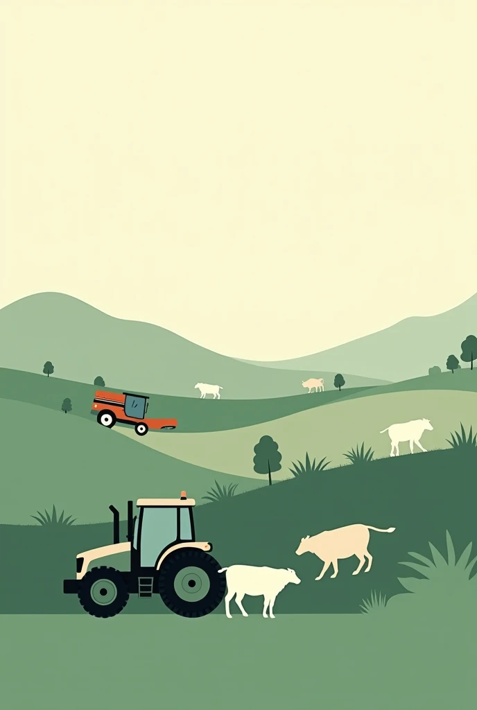 Minimalist LinkedIn Wallpaper Related to Agribusiness. Place agricultural machinery and farm animals.
Put darker tones. Now make it to measure to use in the background of LinkedIn