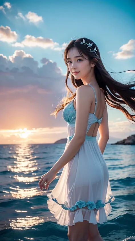 堅実  
Create an ultra-realistic 8K image of Poseidon reimagined as the ultimate moe character, while retaining his iconic features as the god of the sea. Her figure is petite and cute, with a soft, rounded face and large, expressive blue eyes that sparkle w...