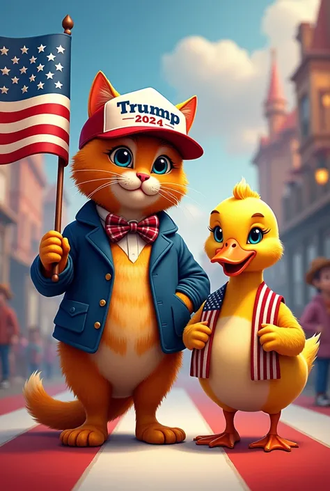 Vote for trump with cat and duck