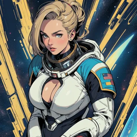 (((master piece,highest quality))),(((solo:1.2))),(((1girl:1.2))),(((retro vintage style))),((abstract)),(((space thriller movie poster))),(((cleavage))),(((American comics))),galaxy,mechanic,astronotes,mid centry modern, galaxy lady,(((detailed face))),dy...