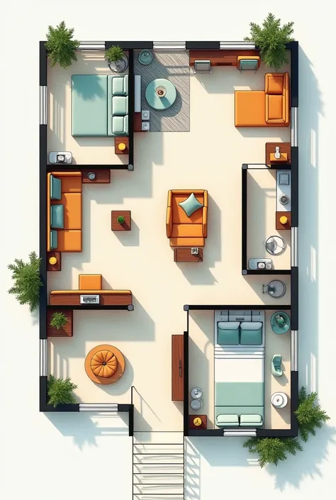 make a floor plan with color
