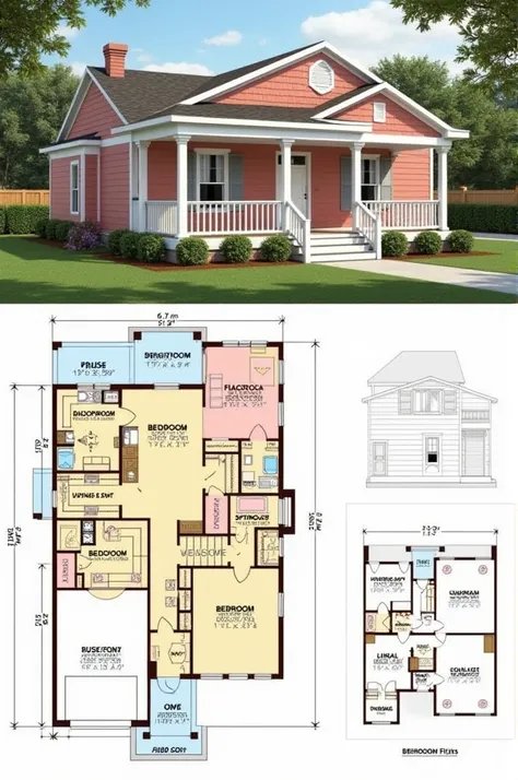 house plan color pink