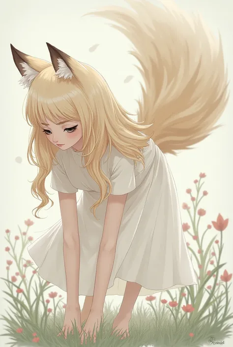 Beautiful girl bowing。Tail and fox ears。
SD illustrations
