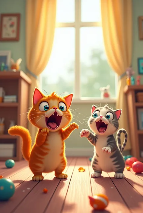 surprised reaction and funny cats