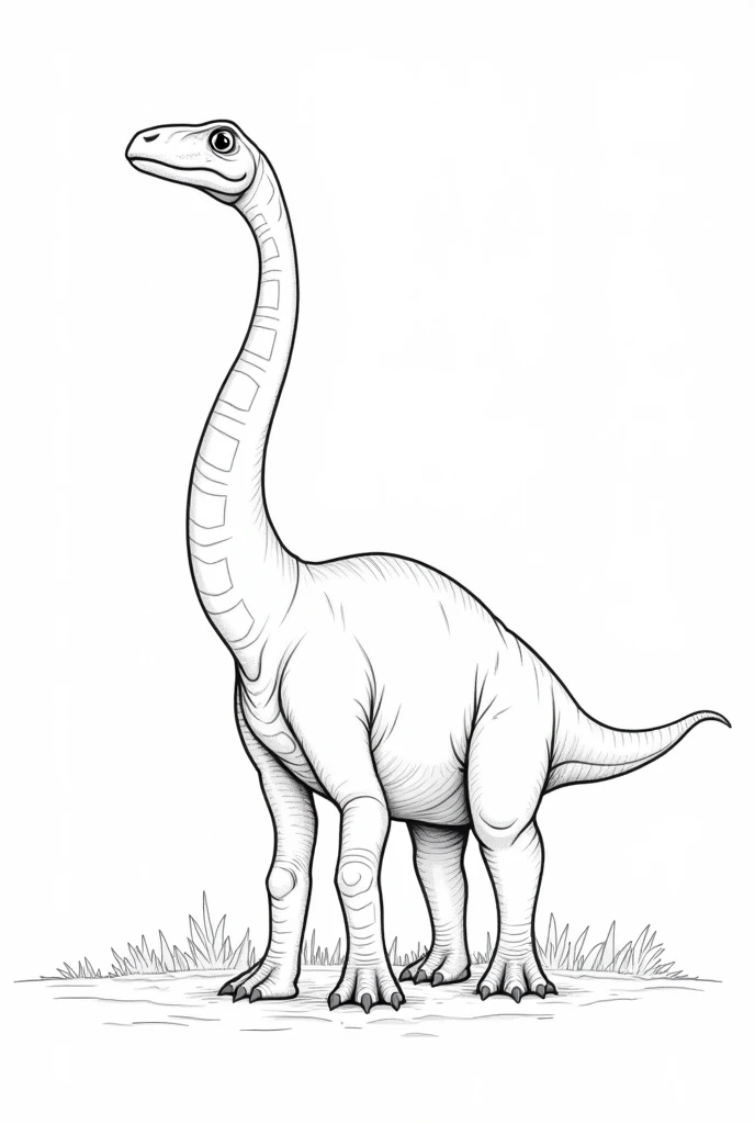 Brachiosaurus Black and White Coloring Book 