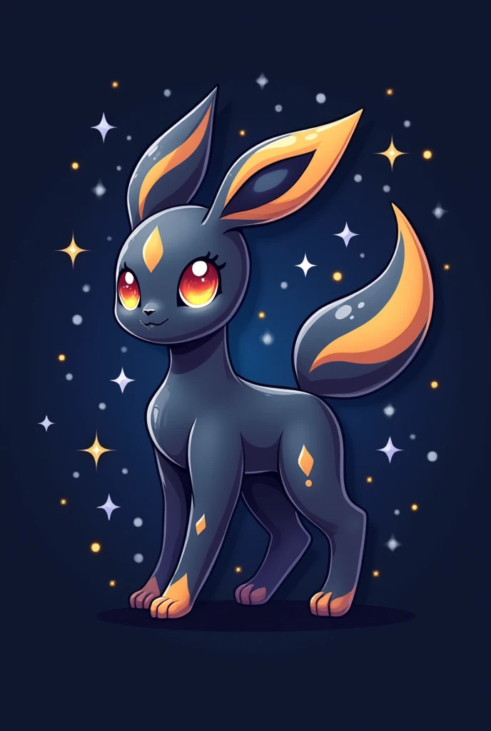 pokemon pokemon umbon ( Perfectly Correct Anatomy )Very cute flat vector logo pattern design with sparkle on dark background premium content very detailed、 Dynamic angles and elegant atmosphere，intricate details, masterpiece, Fair. lifelike