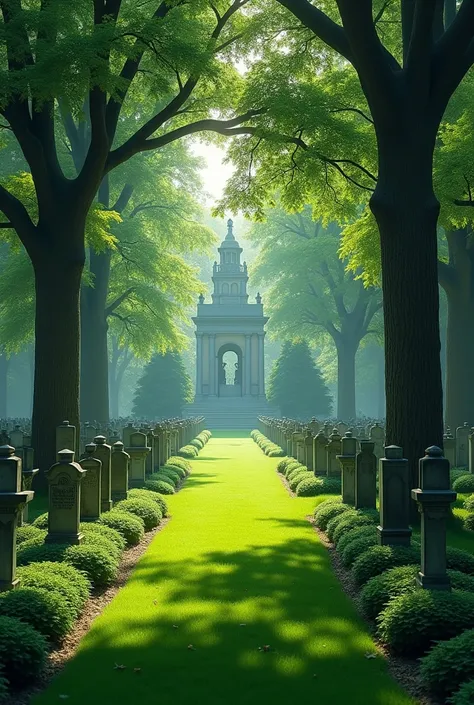 photo of green cemetery