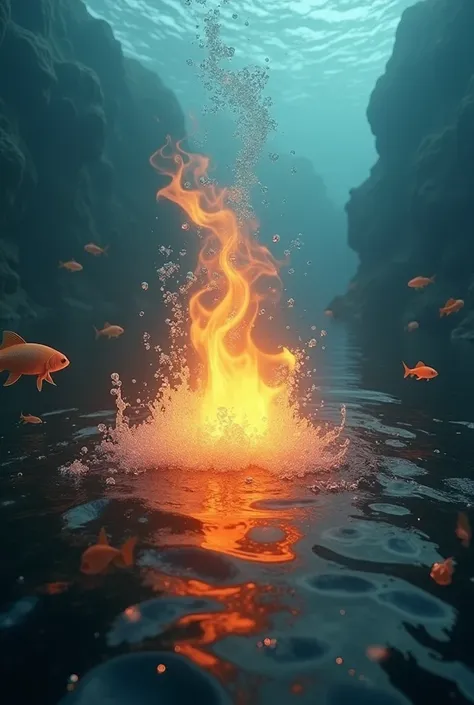 The fire is underwater.