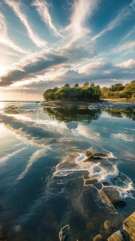 High resolution, Shadow, Absurd, Highest_quality, Ultra_detailed, 8k, very_clear, photograph, beautiful, Sharp focus, High resolution, In the water, Great location, dream, flight, In the water 、universe