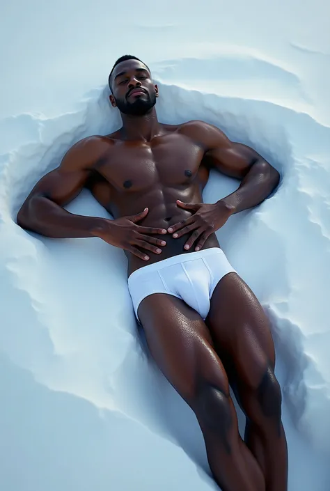 Sexy muscular man in underwear with a big bulge in his crotch, man with a big bulge in his crotch. Sexy dark skinned man. Sexy man in the snow. wet skin. Big bulge in underwear, volume increase. Man in tight underwear with a large bulge in his crotch. man ...