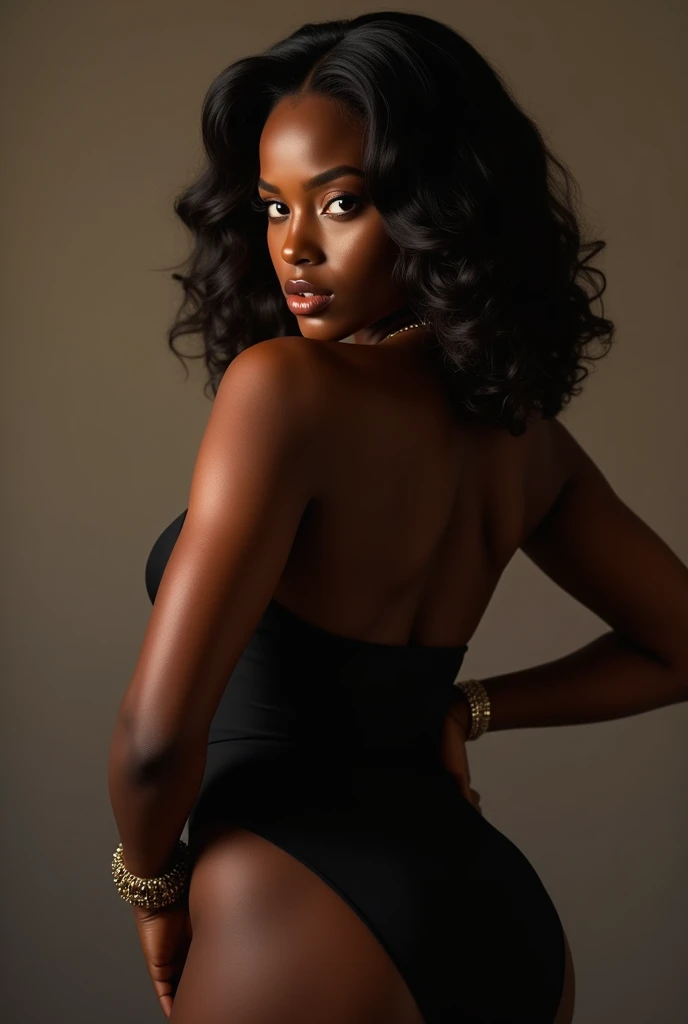 Make a picture of sexy busty black girl