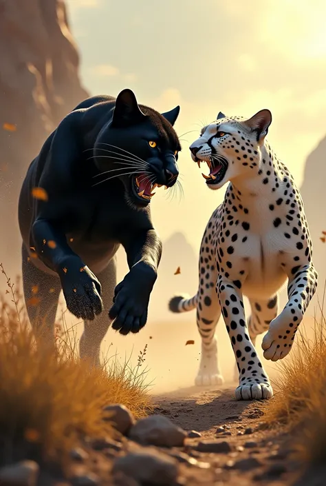 Dangerous black panther killed white cheeta