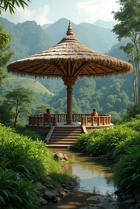 Umbrella roof which hold shelter to kerala map 