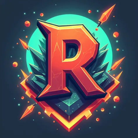 Make a profile pic of Letter R with brawl stars game theme 