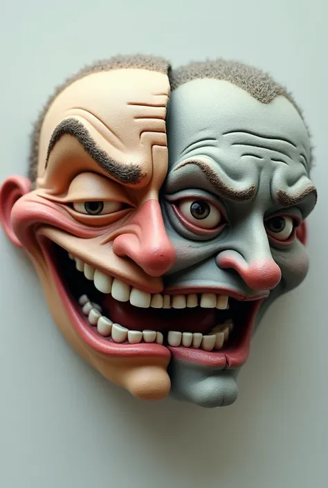 Two Masks. one side is funny, the second sufferer