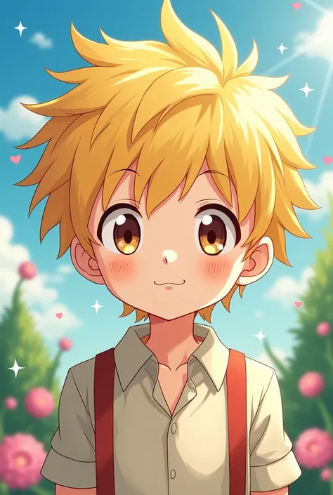 Blonde boy anime style