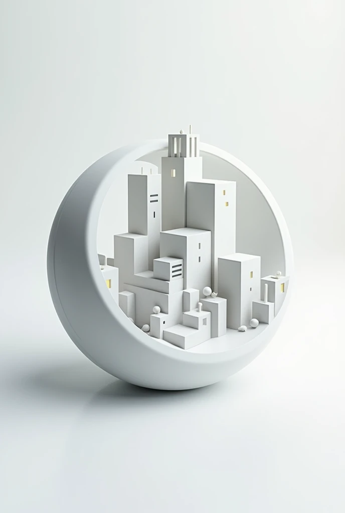 creat a round icon about architectural 3d visualization without background