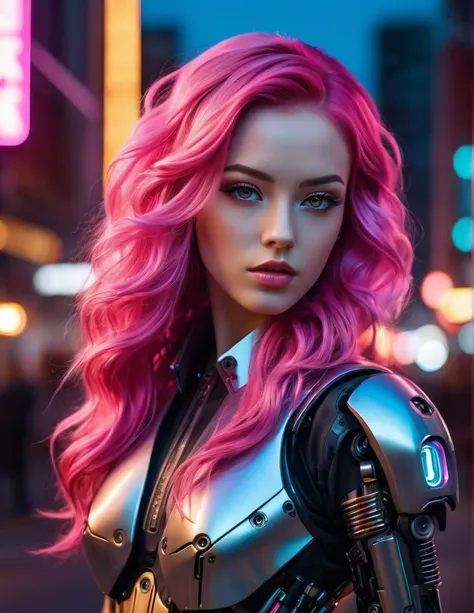 very attractive girl with long wavy bright pink hair, mid twenties, hyperrealism, (photorealistic:1.2), (photorealistic light:1.3), masterpiece, best quality, perfect detail, professional photo, realistic photo, raw photo, realistic style, detailed face, c...