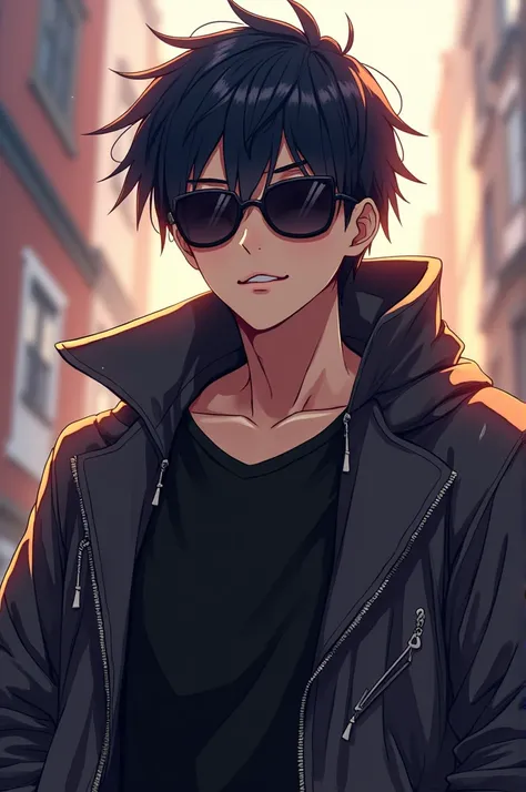 ((best quality)), ((masterpiece)), (detailed), perfect face anime character wear sunglasses and jackets 😎 
Boy full body low light one more next