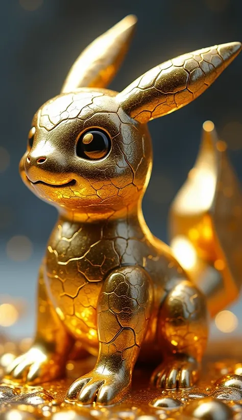 (liquid metal art: 1.5) LIQUID METAL a picture of Pokémon ( (masterpiece, best detailed, best quality: 1.4), the Pokémon is made from (gold: 1.2), (silver: 1.3), there are golden swirls GOLD LIQUID METAL (masterpiece, best detailed, best quality: 1.2), the...