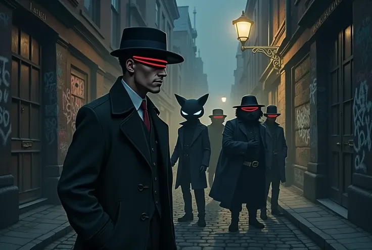 Birmingham Alley Describes a dark, cobbled alley in the heart of Birmingham, similar to those appearing in Peaky Blinders. The walls are covered in graffiti and the streetlights flicker dimly..
Instead of the Shelby gangsters, Imagine the Pokémon protagoni...