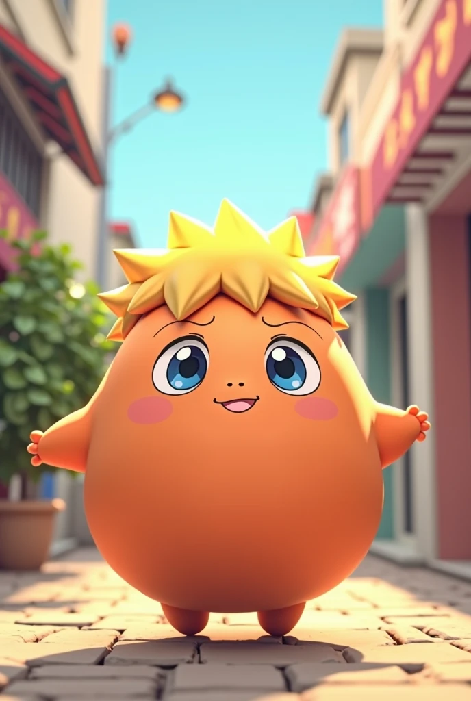 Fat and round Naruto，Fat as a ball，Super cute，Anime style 3d，Round，