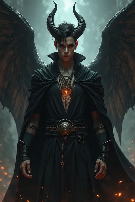 Comk would be the son of Lucifer the fallen archangel and a witch 