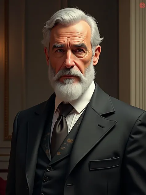 Elegant man with white beard 
