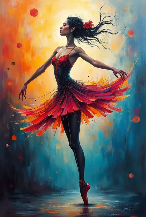 Painting of Ballerina In abstraction style