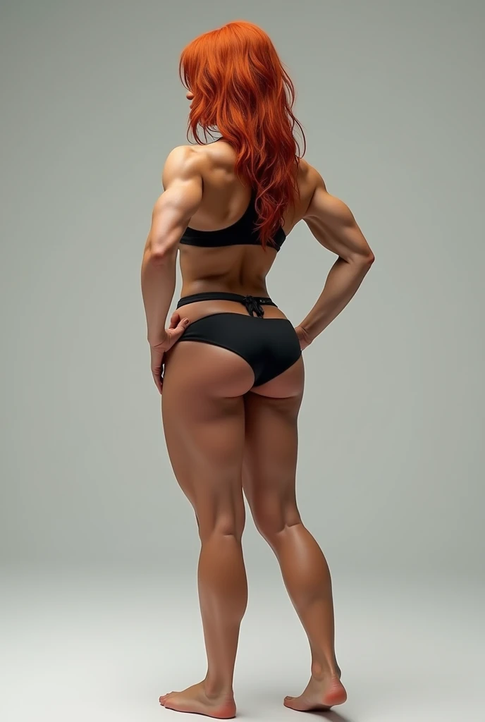 The same woman now super strong with defined muscles, wellness champion athlete, body identical to francielle matos, low percentage of fat,thick, muscular legs, big and round buttocks, defined abs, big calf, fully body ,perfect composition, hyperrealisti, ...