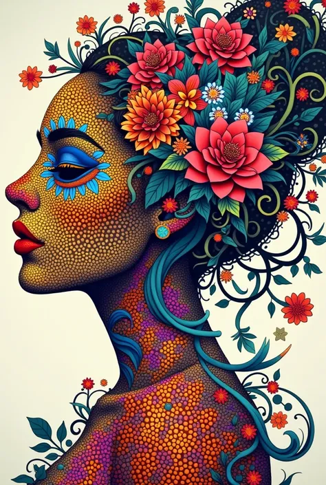 official pop art, ultra detailed, full body  beautiful and aesthetic, masterpiece, best quality, colored chinese style, (zentangle, mandala, tangle, entangle), ecstasy of flower, full body 1 beautiful realistic woman, extremely detailed, dynamic angle,the ...