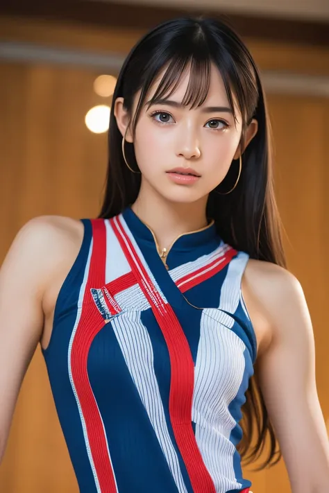 (8k, RAW Photos,Highest quality, High resolution:1.1), (Ultra-realistic:1.4),(Realistic, Realistic:1.3),The Beauty of Japan、Rhythmic gymnastics club、Rhythmic Gymnastics Uniform、((Upper Body:1.3))