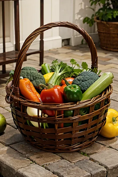 vegetables with basket